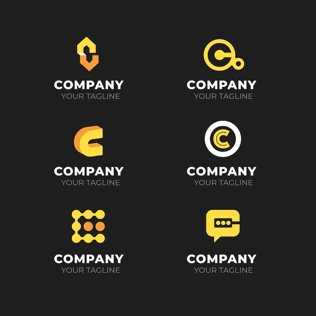 Free vector collection of flat design c logos