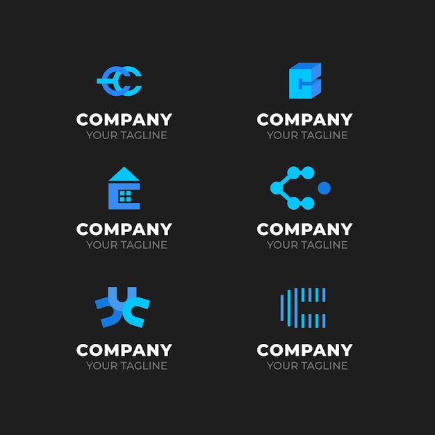 Free vector collection of flat design c logos