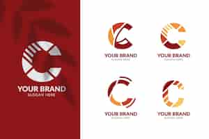 Free vector collection of flat design c logos