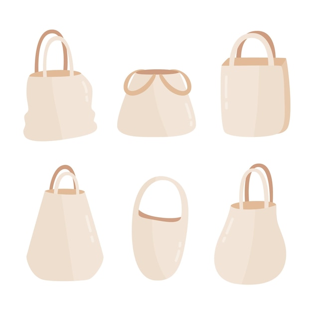 Free vector collection of flat design fabric bags