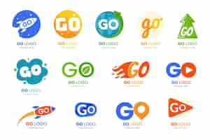 Free vector collection of flat design go logo