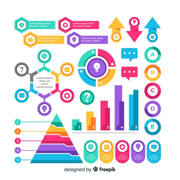 Collection of flat design infographic elements