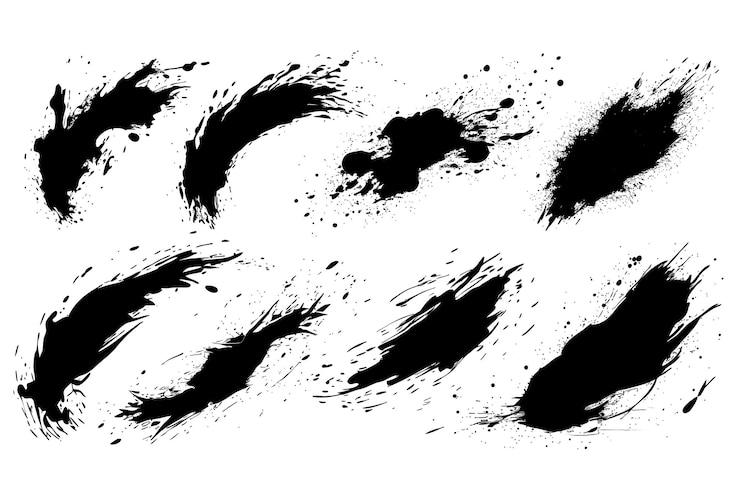 Free Vector collection of flat design ink splash element