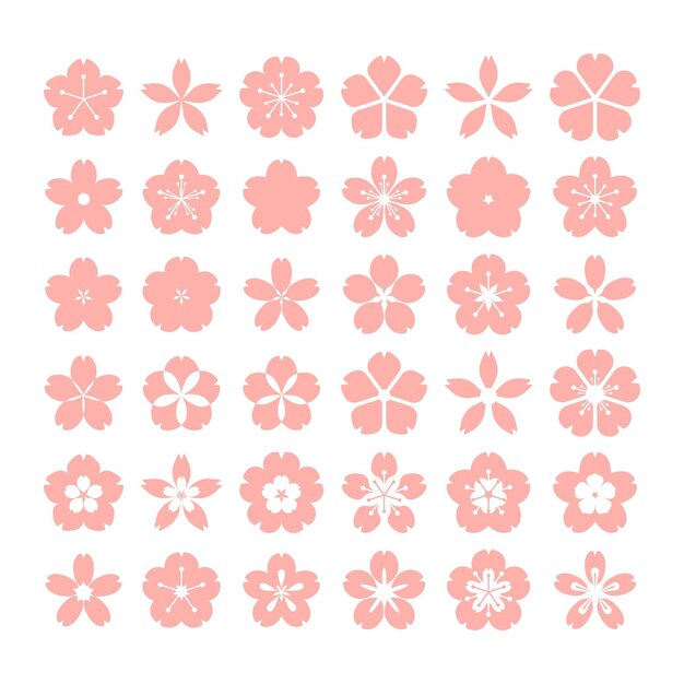 Collection of flat design sakura collection