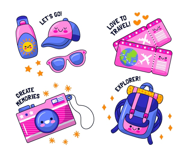 School bag Stickers - Free travel Stickers