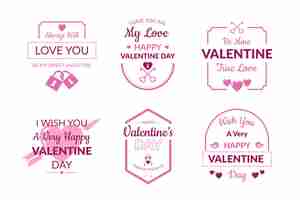 Free vector collection of flat design valentine's day badges