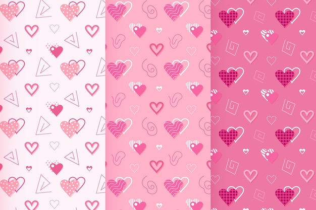 Collection of flat design valentine's day patterns
