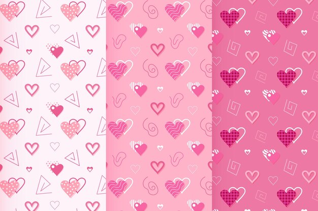 Collection of flat design valentine's day patterns