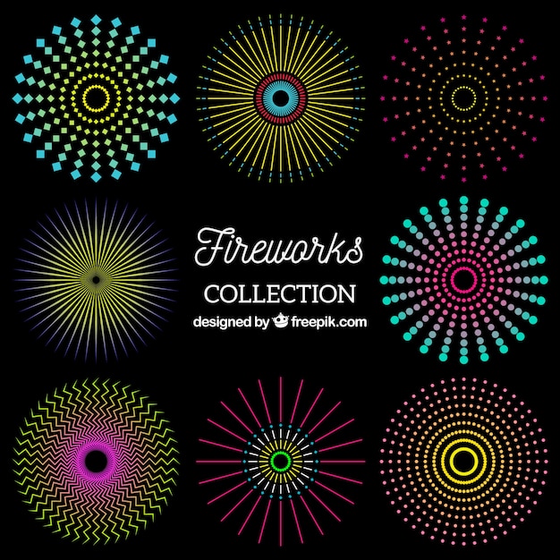 Free vector collection of flat firework