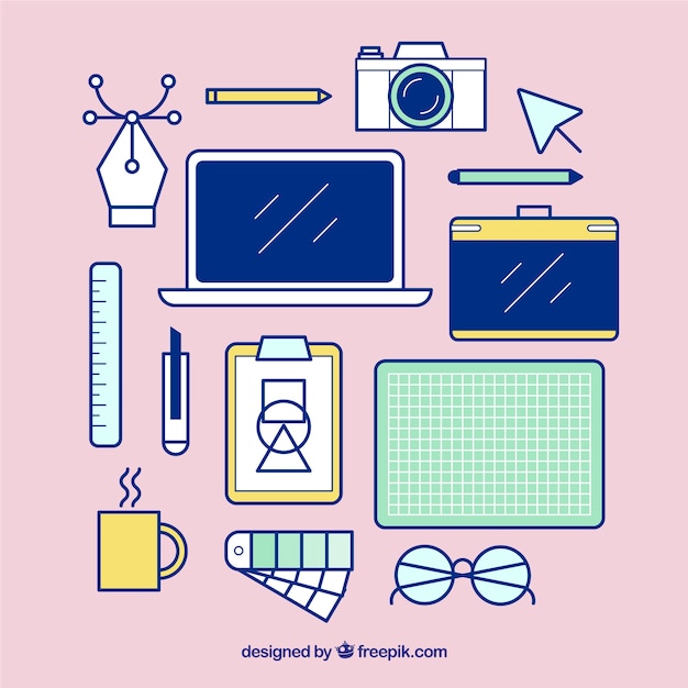 Free vector collection of flat graphic design elements