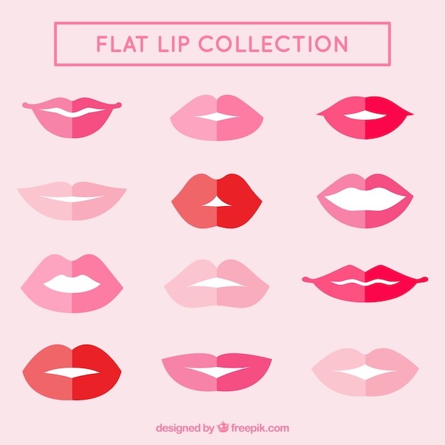 Collection of flat lips