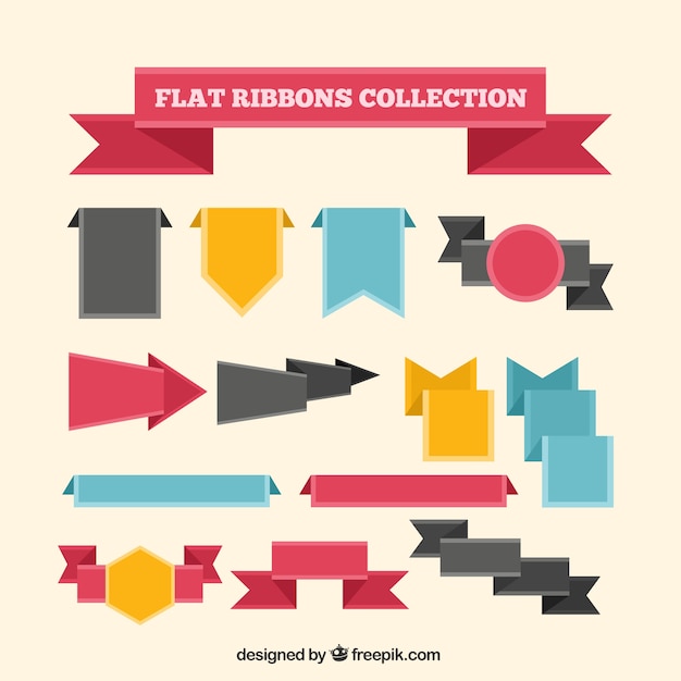 Free vector collection of flat ribbons