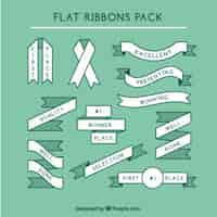 Free vector collection of flat ribbons