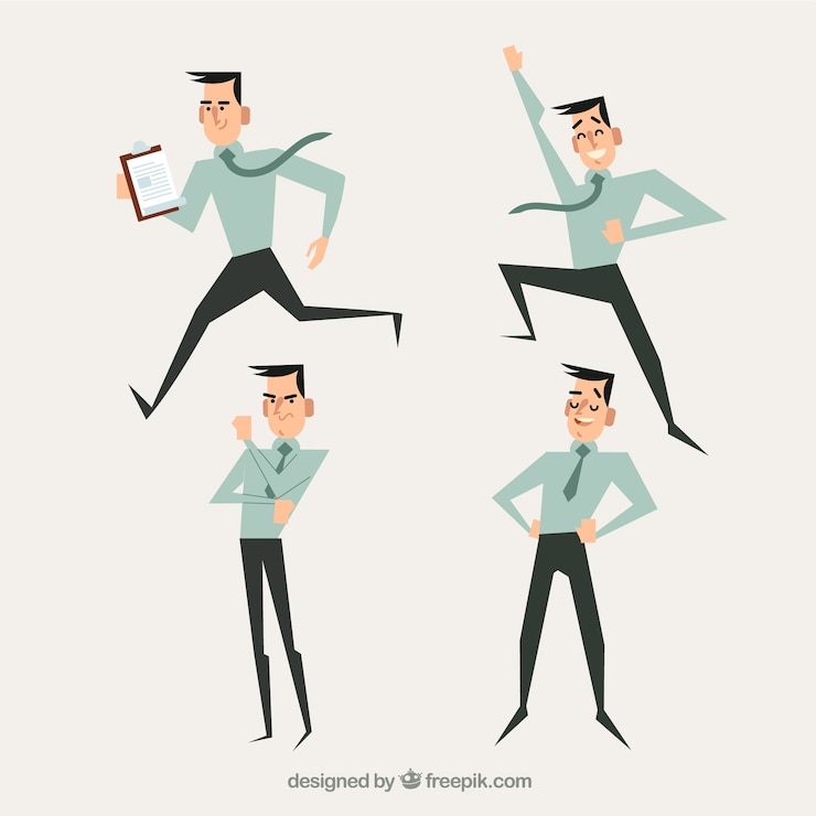 Free Vector collection of flat salesman characters