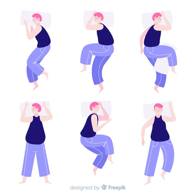 Free vector collection of flat sleeping poses