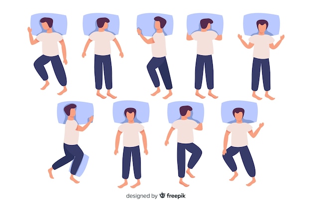 Collection of flat sleeping poses