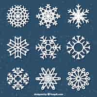 Free vector collection of flat snowflakes