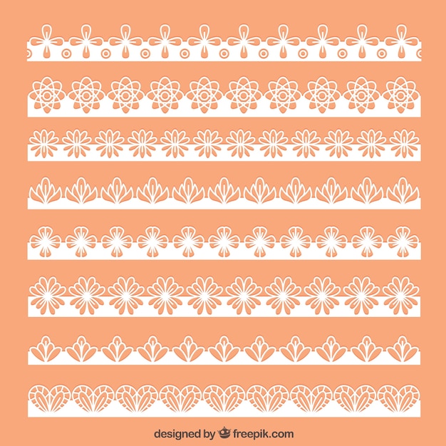 Collection of floral lace borders