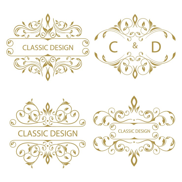 Free Vector collection of floral ornament logo