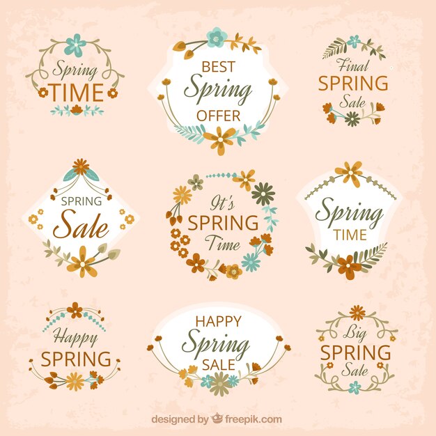 Collection of floral spring sale sticker
