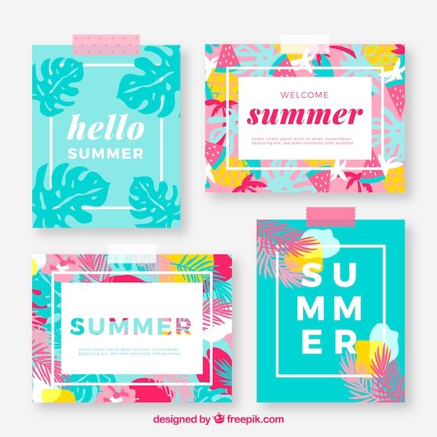 Collection of floral summer cards