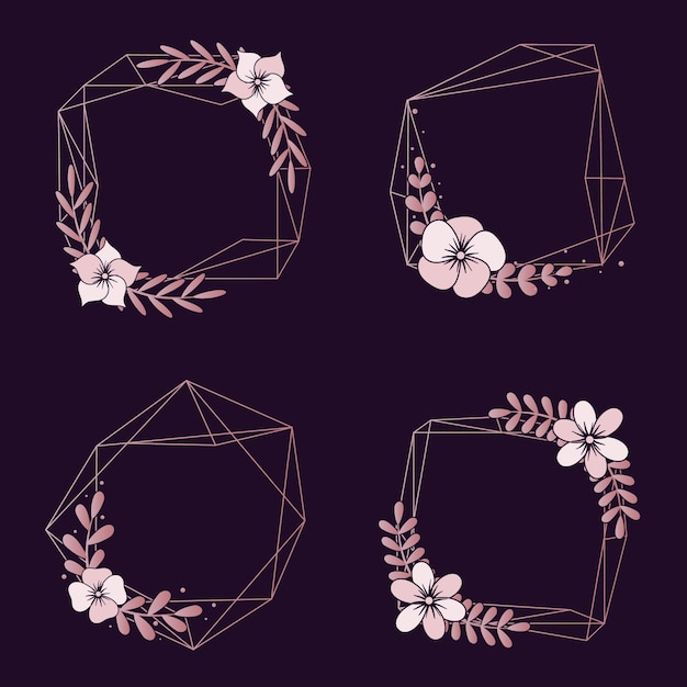 Free vector collection of floral wedding borders