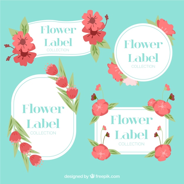 Collection of flower labels with great designs