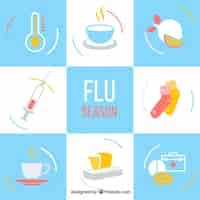 Free vector collection of flu season accessories