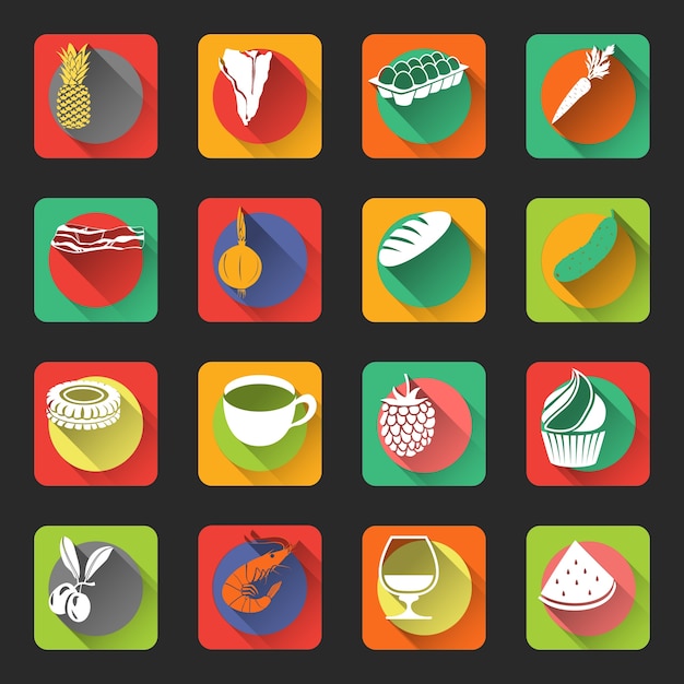 Free vector collection of food icons