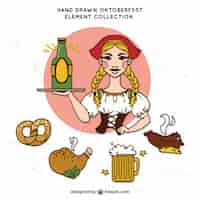 Free vector collection of food for the oktoberfest festival