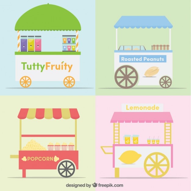 Free vector collection of food trolley