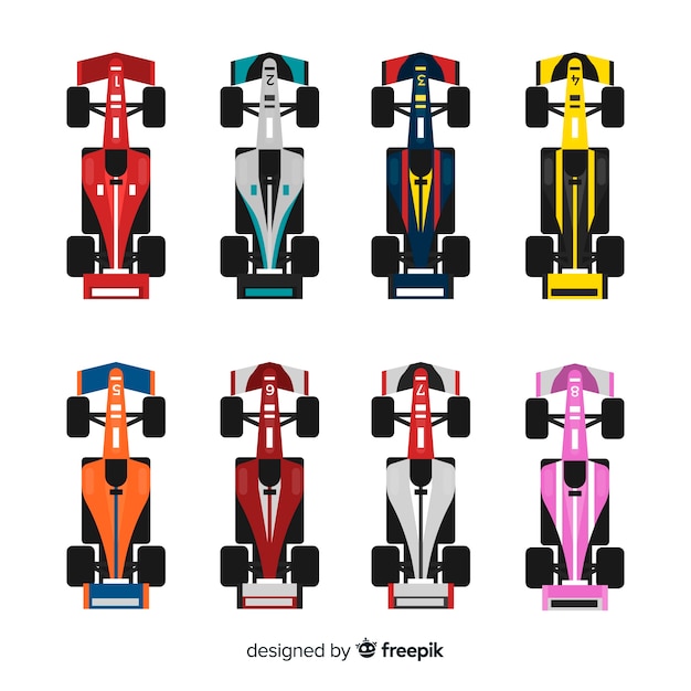 Free vector collection of formula 1 cars