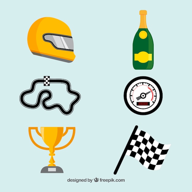 Free vector collection of formula 1 elements