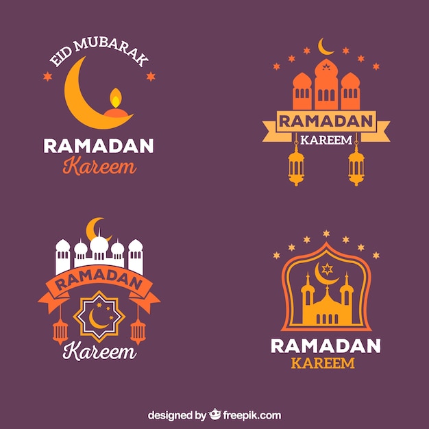 Collection of four ramadan badges