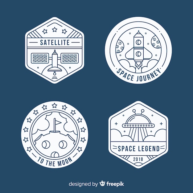 Free vector collection of four space badges