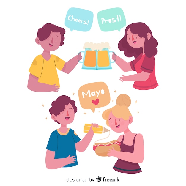 Free vector collection of friends spending time together