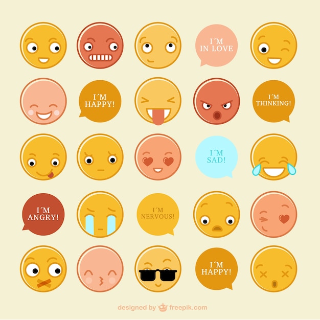 Free vector collection of funny emoticons with messages