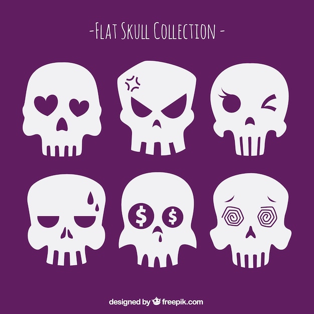 Free vector collection of funny skulls