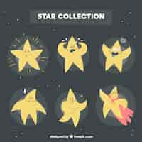 Free vector collection of funny stars