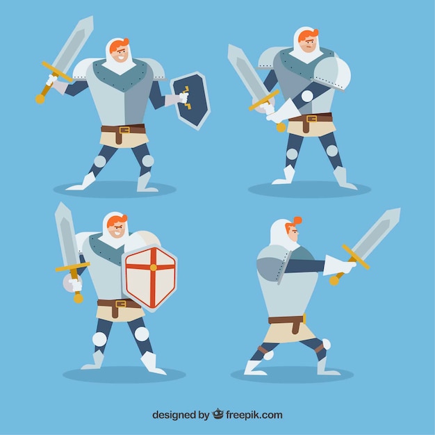 Free vector collection of funny warrior character
