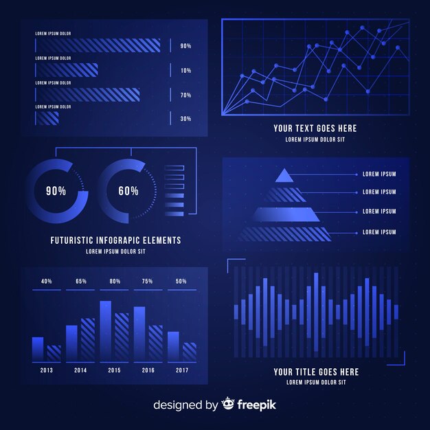 Collection of futuristic infographic elements