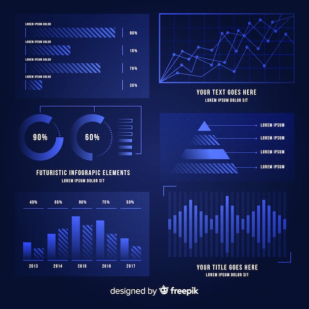 Collection of futuristic infographic elements