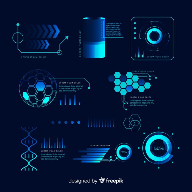 Коллекция футуристических инфографики элементов