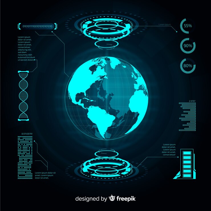 Free Vector collection of futuristic infographic elements