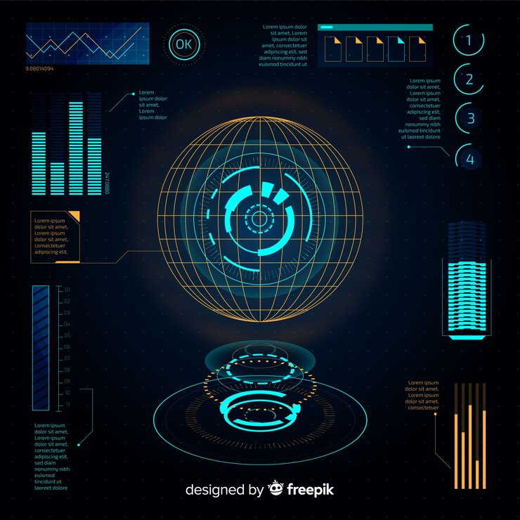 Free Vector collection of futuristic infographic elements