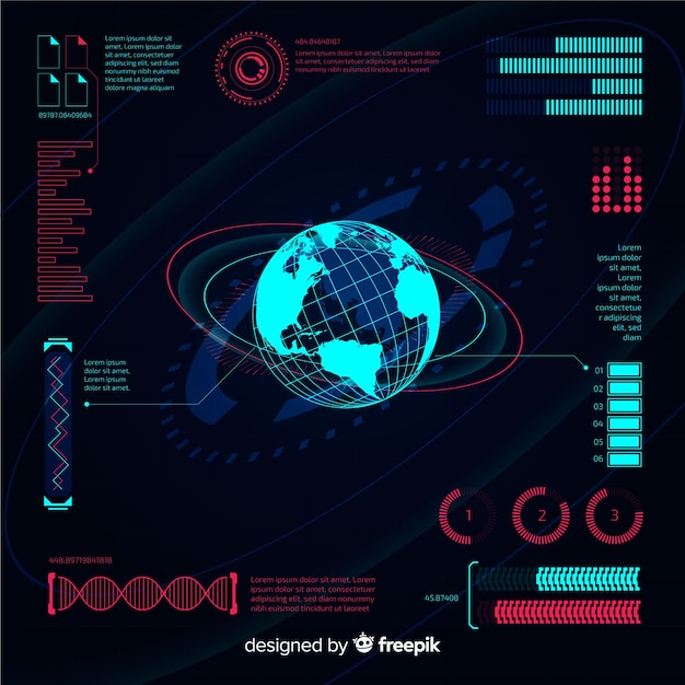 Free vector collection of futuristic infographic elements