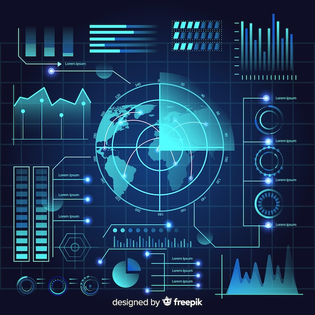 Vettore gratuito raccolta di elementi infographic futuristici