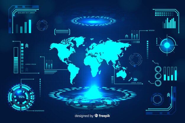 Коллекция футуристических инфографики элементов