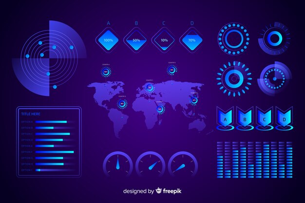 Коллекция футуристических инфографики элементов