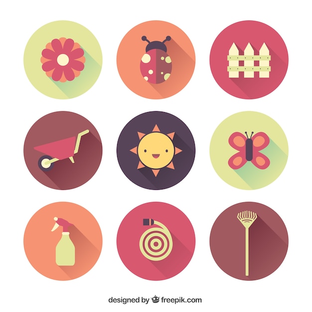 Collection of gardening icons